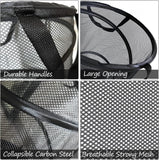 Collapsible Laundry Basket Foldable Mesh Pop Up Hamper with Handles for Laundry Room, Bathroom, Kids Room, College Dorm, Travel, Storage Organizer Black