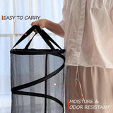 Collapsible Laundry Basket Foldable Mesh Pop Up Hamper with Handles for Laundry Room, Bathroom, Kids Room, College Dorm, Travel, Storage Organizer Black