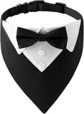 Formal Dog Tuxedo, Wedding Dog Collar with Bow Tie, Adjustable Pet Wedding Collar Bandana for Small Medium Large Dogs Large In Australia - Darrahopens