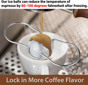Upgrade 2 Pack Espresso Frozen Ball for Espresso Coffee, Stainless Steel Espresso Chilling Ball Espresso Cooler Espresso Machine Accessories