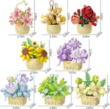 8 Pieces Flower Block Set, Plant and Succulent Toys，Birthday Gift for Women and Girls As a Decoration or Adult Block Toy Valentine's Day Gifts for Boyfriends and Girlfriends In Australia - Darrahopens