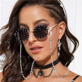 4Pcs Beaded Eyeglass Chains for Women & Girls, Sunglass Holder Strap Around Neck, Acrylic Glasses Hanger Keeper