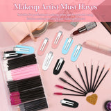 Disposable Makeup Applicators Kit with Triangle Puff Mixing Palette, Artist Supplies Disposable Mascara Wands, Lip Brushes, Hair Clips Powder Puffs for Face with Storage Box In Australia - Darrahopens