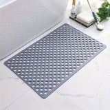 Non-Slip Shower Mat 1-Pack | Quick-Drainage, Dual-Sided Anti-Slip Design & Suction Cup Base - Geometric Pattern, Machine Washable, Ideal for Bathroom, Hotel Restrooms, Bathtubs 43x75cm Black