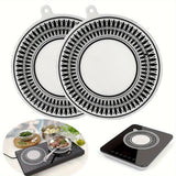 4pc Round Induction Cooktop Protector Pad, Anti-Slip Silicone Induction Cooktop Cover Magnetic Stove Scratch-Resistant
