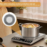 4pc Round Induction Cooktop Protector Pad, Anti-Slip Silicone Induction Cooktop Cover Magnetic Stove Scratch-Resistant