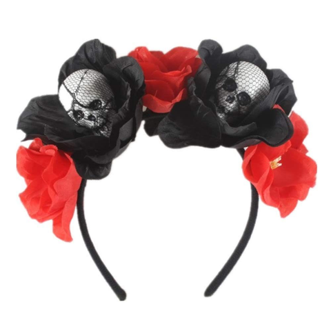 Darrahopens Occasions > Christmas > Christmas Wreaths & Garlands Halloween Rose Skull Headband Flower Crown Hair Bands Wreath Garland Floral Headpiece Women Leaf Hairband Hair Hoops Party In Australia - Darrahopens