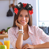 Darrahopens Occasions > Christmas > Christmas Wreaths & Garlands Halloween Rose Skull Headband Flower Crown Hair Bands Wreath Garland Floral Headpiece Women Leaf Hairband Hair Hoops Party In Australia - Darrahopens