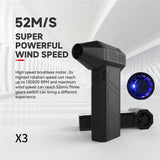 Powerful Blower with High Speed Duct Fan, 2024 New Jet Mini Dry Blower Mini Turbo Violent Fan Portable Hand Held Powerful (Black)