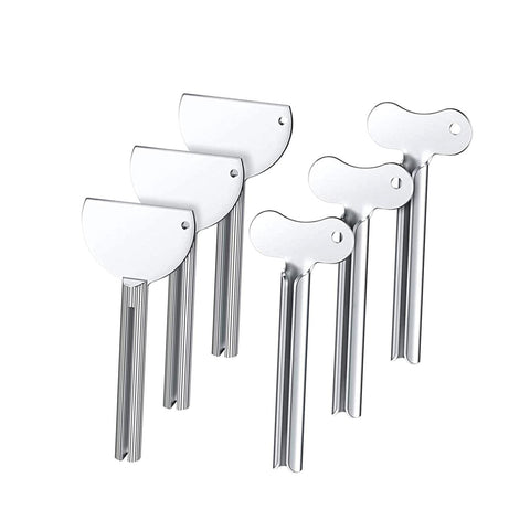 6 Pcs Tube Key Tooth Paste Squeezer, Stainless Steel Toothpaste Roller Tube Wringer Tube Key Squeezer for Paint