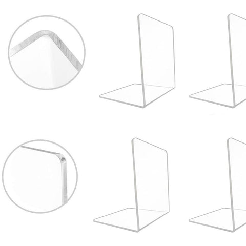 16 Pieces Bookends,Clear Acrylic Bookends for Shelves,Heavy Duty Book Ends and Desktop Organizer,Book Stopper
