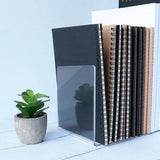 16 Pieces Bookends,Clear Acrylic Bookends for Shelves,Heavy Duty Book Ends and Desktop Organizer,Book Stopper