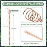 8pcs Electroculture Plant Stakes Copper Gardening Antenna Clockwise Wound Copper Coil Electronic Planting for Outdoor Indoor