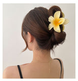 2 pcs Flower Hair Claw Clips - Hawaiian Flower Hair Claw Clips for Women | Preppy Flower Hair Clip | Plumeria Claw Clips