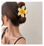 2 pcs Flower Hair Claw Clips - Hawaiian Flower Hair Claw Clips for Women | Preppy Flower Hair Clip | Plumeria Claw Clips