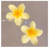 2 pcs Flower Hair Claw Clips - Hawaiian Flower Hair Claw Clips for Women | Preppy Flower Hair Clip | Plumeria Claw Clips