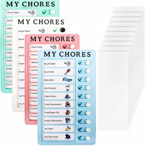 4 Pcs Checklist Board Detachable With 40 Blank Cardstocks Reminder，Multiple Lists Visual Schedule Boy Habit Planner Tracker In Australia - Darrahopens