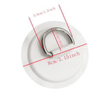 4 Pieces Pad/Patch D Rings for PVC Inflatable Boat Canoe Raft Stainless Steel D-Ring Patch Dinghy Kayak Surfboard Paddle Board