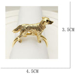 Standing Horse Shape Napkin Ring Metal Napkin Buckle Napkin Hotel/Hotel Supplies Napkin Rings Set of 12 - Gold
