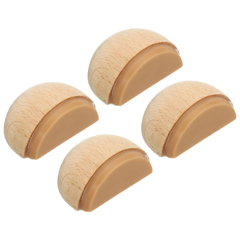 4 Pcs Door Stoppers, Door Stop Doorstop Wooden Door Stopper Wedge Door Wedge Self Adhesive Doorstop Sturdy Semicircle
