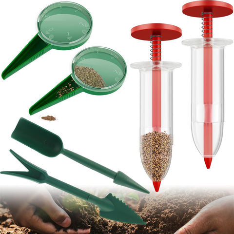 6 PCS Mini Seed Spreader, Sowing Seed Dispenser with 5 Speeds, Sowing Helper, Small Seed Planter Tool, (Red) In Australia - Darrahopens