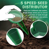 6 PCS Mini Seed Spreader, Sowing Seed Dispenser with 5 Speeds, Sowing Helper, Small Seed Planter Tool, (Red)