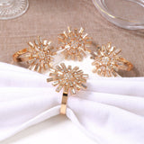 Flower Shape Napkin Ring Set 4Pcs/Set Napkin Ring Faux Crystal Flower Elegant Luxury Table Decoration Dinner Napkin In Australia - Darrahopens