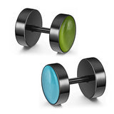 4 pcs Womens Stainless Steel Earrings, Punk Stud Earrings for Men with Cat's Eye Stone Screw-Back Jewelry Earrings