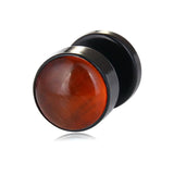 4 pcs Womens Stainless Steel Earrings, Punk Stud Earrings for Men with Cat's Eye Stone Screw-Back Jewelry Earrings