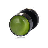 4 pcs Womens Stainless Steel Earrings, Punk Stud Earrings for Men with Cat's Eye Stone Screw-Back Jewelry Earrings