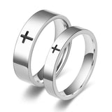 2 pcs Titanium Steel Cross Rings For Men And Women Unisex Jewelry Size 7 Fashion Accessories Creative Gift