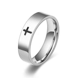 2 pcs Titanium Steel Cross Rings For Men And Women Unisex Jewelry Size 7 Fashion Accessories Creative Gift