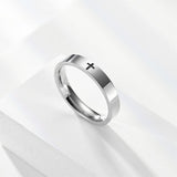 2 pcs Titanium Steel Cross Rings For Men And Women Unisex Jewelry Size 7 Fashion Accessories Creative Gift