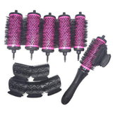 6pcs/set 3 Sizes Detachable Handle Hair Roller Brush with Positioning Clips Aluminum Ceramic Barrel Curler Comb Hairdresser In Australia - Darrahopens