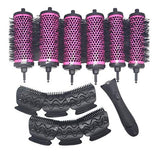 6pcs/set 3 Sizes Detachable Handle Hair Roller Brush with Positioning Clips Aluminum Ceramic Barrel Curler Comb Hairdresser In Australia - Darrahopens