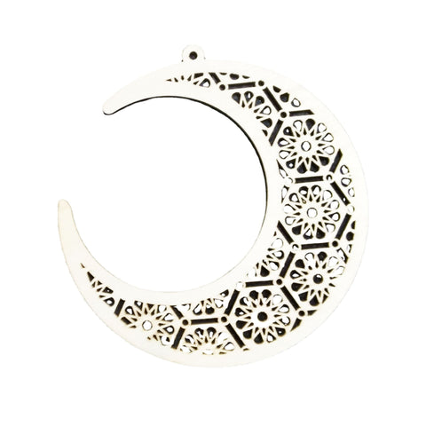 3 pcs Eid Mubarak Wooden Pendant Moon Starlight Set Ramadan Mubarak Festival Decoration (Wood Color) In Australia - Darrahopens