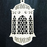 3 pcs Eid Mubarak Wooden Pendant Moon Starlight Set Ramadan Mubarak Festival Decoration (Wood Color)