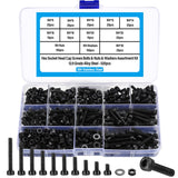 Button Head Socket Cap Screws Bolts and Nuts, 12.9 Grade Alloy Steel, Black Oxide Finish, Fully Threaded, Assortment Kit 520PCS In Australia - Darrahopens