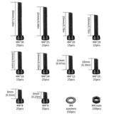 Button Head Socket Cap Screws Bolts and Nuts, 12.9 Grade Alloy Steel, Black Oxide Finish, Fully Threaded, Assortment Kit 520PCS In Australia - Darrahopens