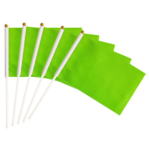 50 Pack Green Small Mini Flags On Sticks,Hand Held Solid Green DIY Graffiti Flag,Party Events Celebration,School In Australia - Darrahopens