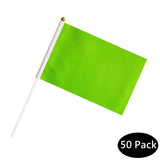50 Pack Green Small Mini Flags On Sticks,Hand Held Solid Green DIY Graffiti Flag,Party Events Celebration,School In Australia - Darrahopens