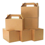 10 Pack Party Treat Boxes Brown Gift Boxes with Handles, Kraft Party Favor Boxes for Keeping Candy, Cupcake, Cookies