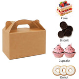 10 Pack Party Treat Boxes Brown Gift Boxes with Handles, Kraft Party Favor Boxes for Keeping Candy, Cupcake, Cookies