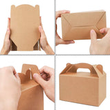 10 Pack Party Treat Boxes Brown Gift Boxes with Handles, Kraft Party Favor Boxes for Keeping Candy, Cupcake, Cookies