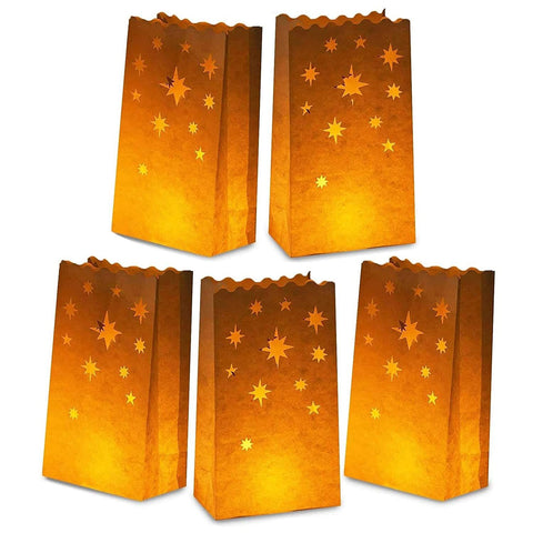 20-Pack Candle Lantern Bags, Fire-Retardant, Star Luminaries for Christmas, Weddings, Birthday Party Valentine's Day Decoration In Australia - Darrahopens