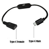 2 pcs USB C Switch Extension Cable, USB Type C Male to Female Touch Switch Controller, LED Touch Inline Dimmer USB C Cable Dimmer