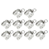 Curtain Track Rollers Stainless Steel Frame Twin Wheeled Carriers Drapery Rail Sliding Glider for Windows 0.57" Dia, 10 Pcs