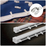 Curtain Track Rollers Stainless Steel Frame Twin Wheeled Carriers Drapery Rail Sliding Glider for Windows 0.57" Dia, 10 Pcs