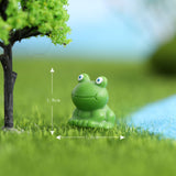 Resin Mini Frogs 10 Pack Figurines, Green Little Small Miniature Plastic Tiny Frogs Bulk to Hide for Garden Leap Year Decorations