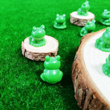 Resin Mini Frogs 10 Pack Figurines, Green Little Small Miniature Plastic Tiny Frogs Bulk to Hide for Garden Leap Year Decorations